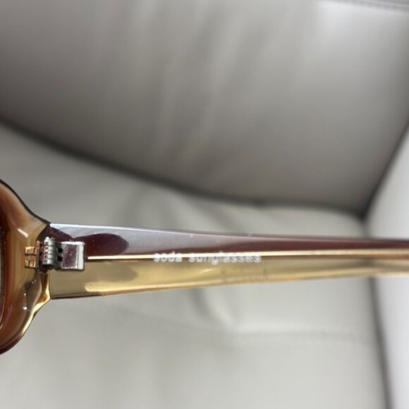 SODA Bumper Cars Brown Rectangular Sunglasses - Picture 3 of 4